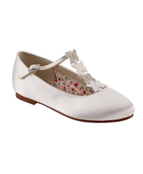 White Flower Girl Shoe